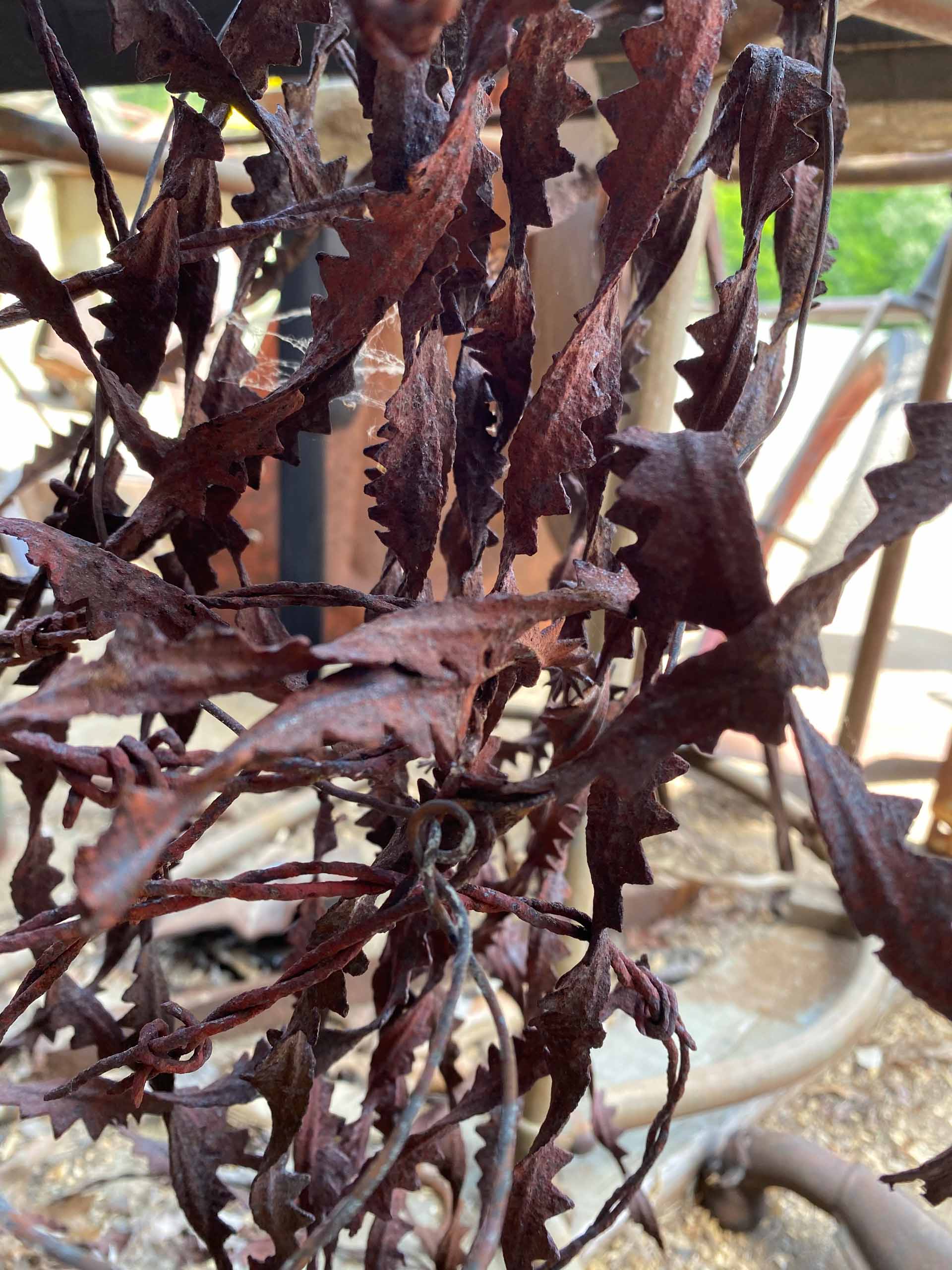 Closeup of Barney Bellinger’s metalwork