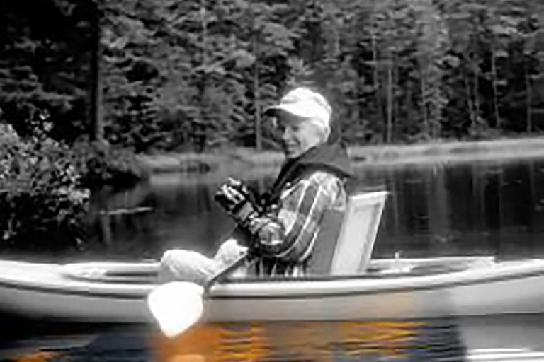 Linda Vaughn in Kayak