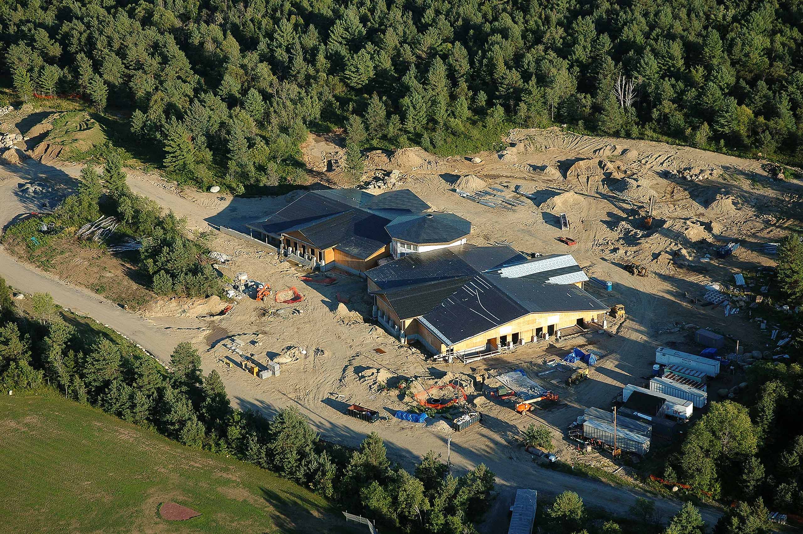 Aerial view of Wild Center construction