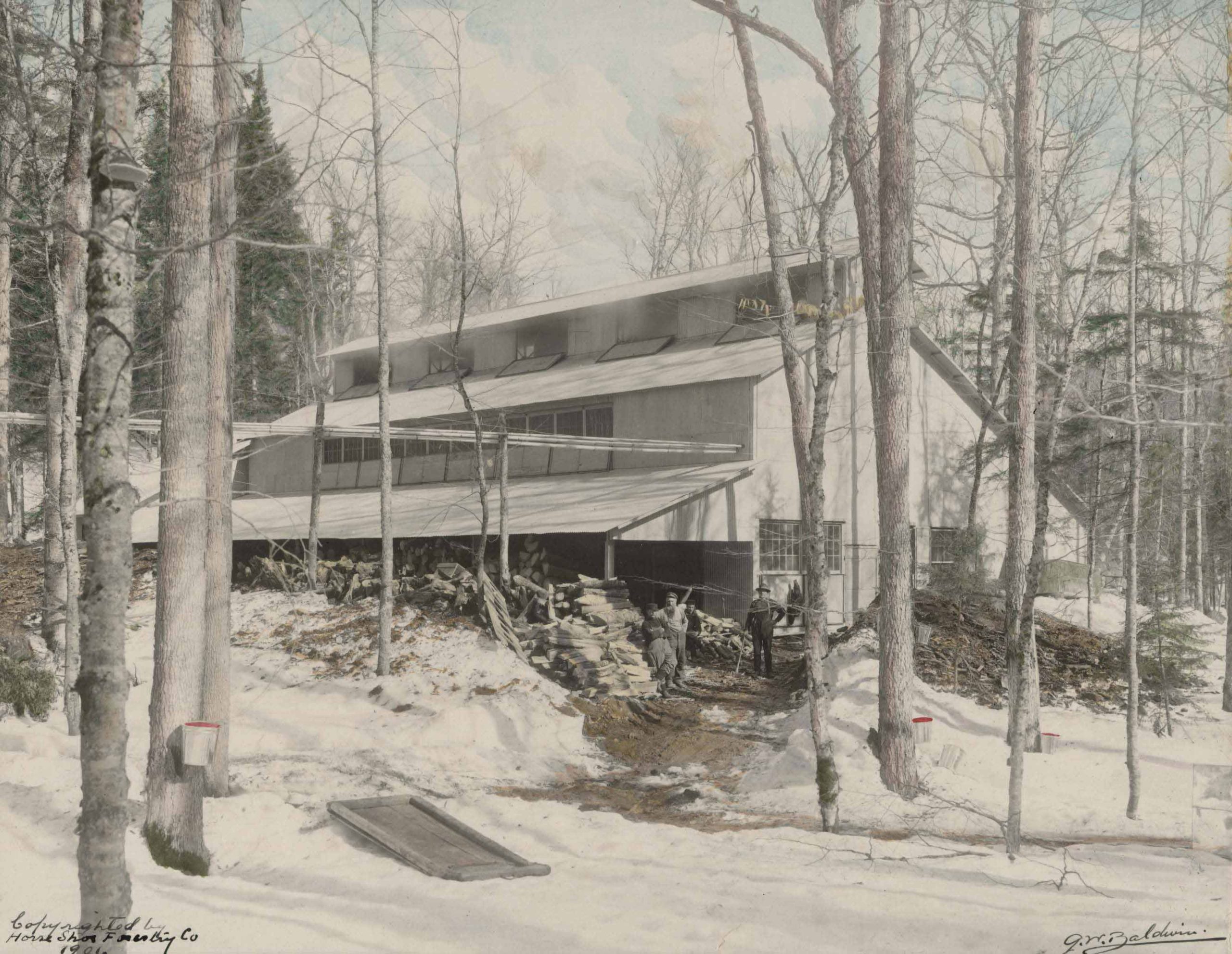 Historic photograph of A.A. Low's sugarhouse