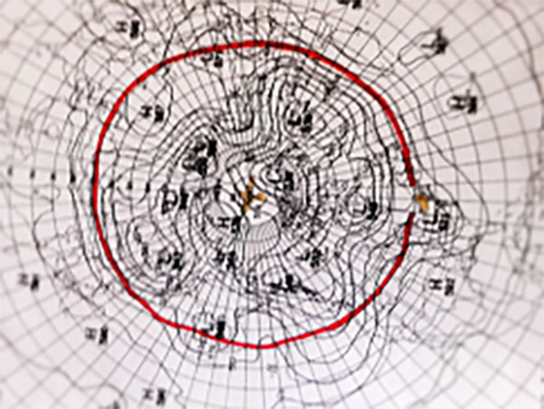 Map showing elevation winds that affect Whiteface Mountain