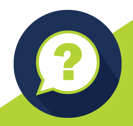 Word bubble containing question mark