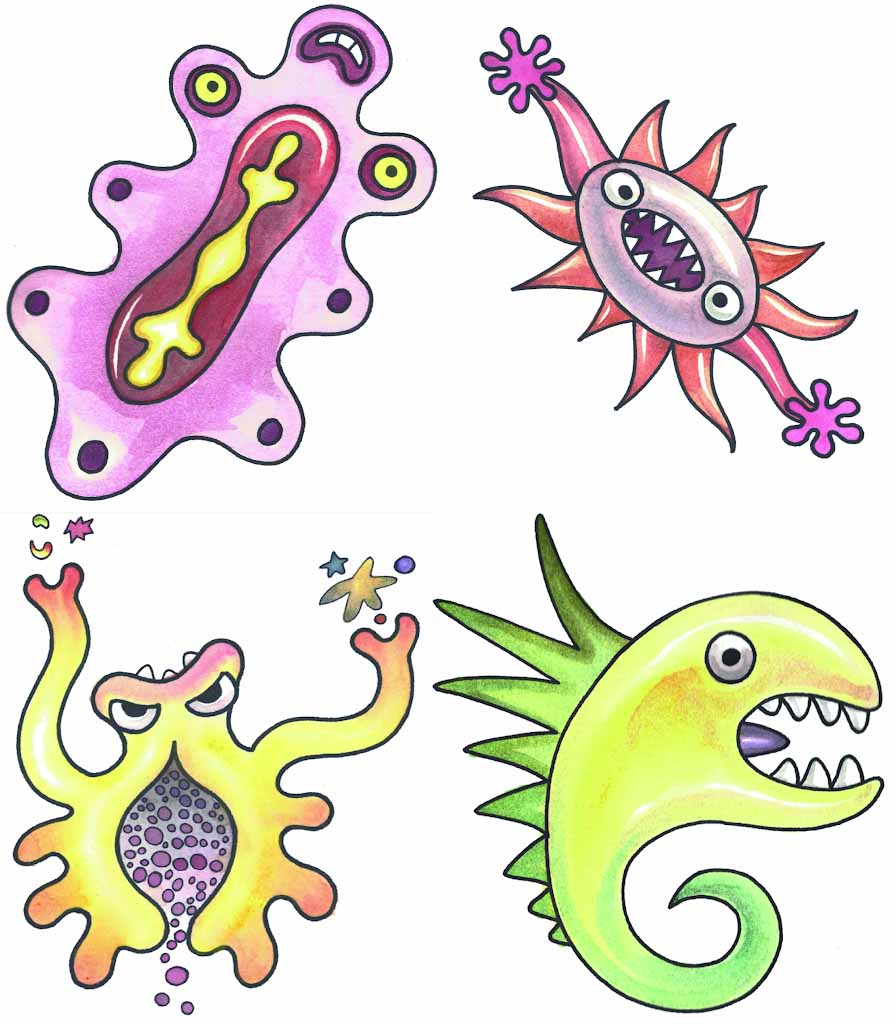 Illustrations of microbes