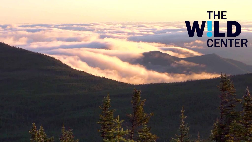 View of Adirondack Mountains with clouds rolling over