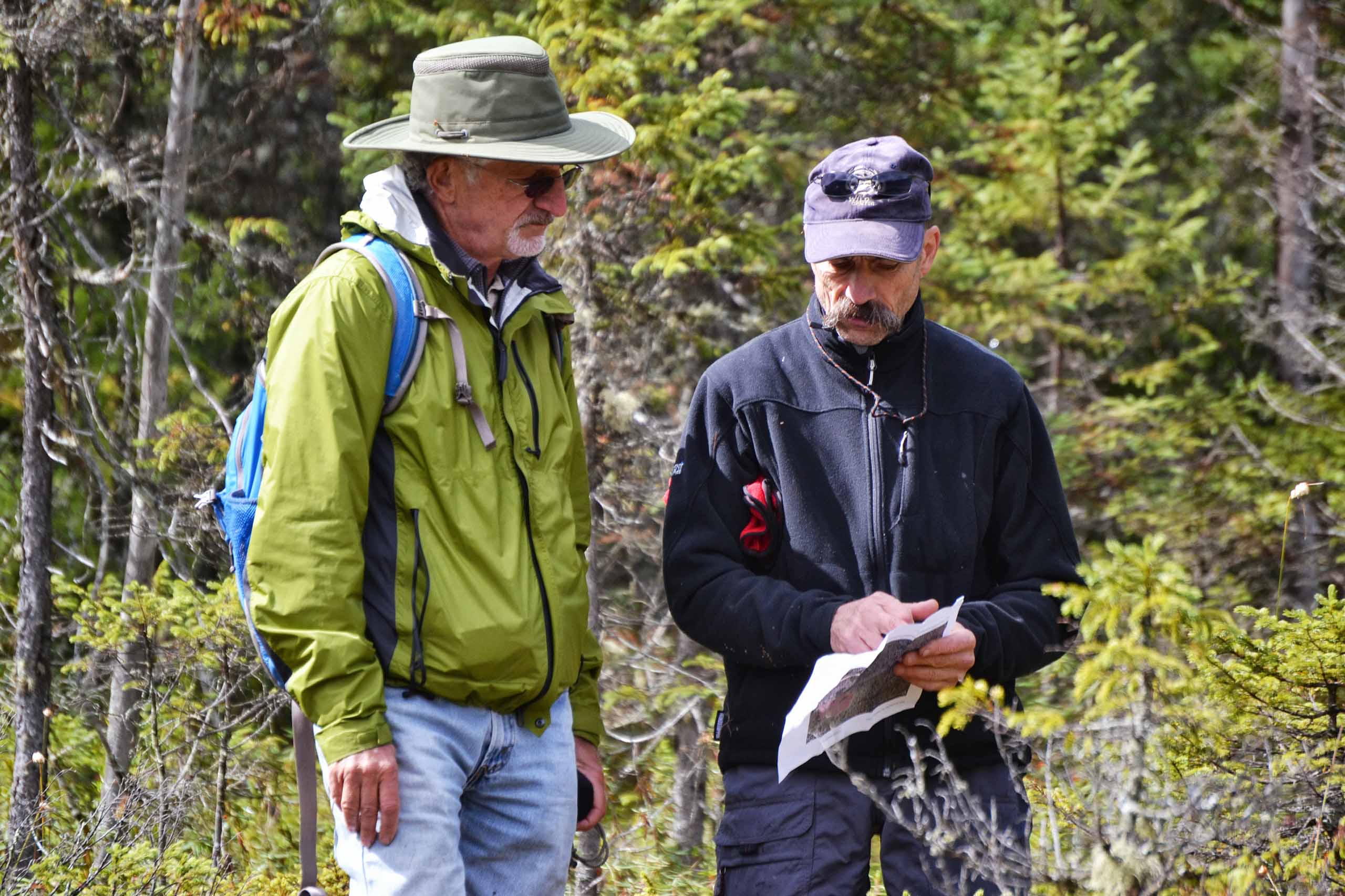 Dan Spada helping guest identify trees